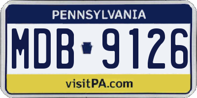 PA license plate MDB9126