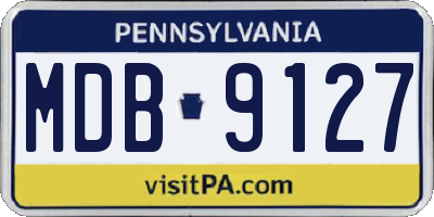 PA license plate MDB9127
