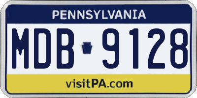 PA license plate MDB9128