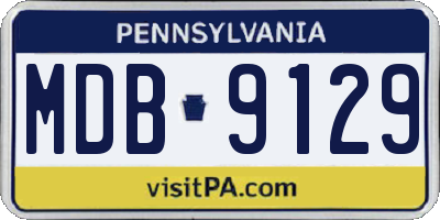 PA license plate MDB9129