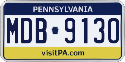 PA license plate MDB9130
