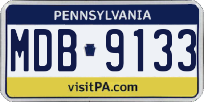PA license plate MDB9133