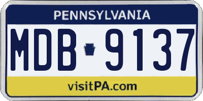 PA license plate MDB9137