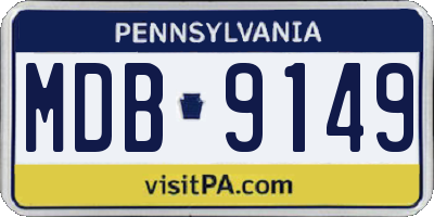 PA license plate MDB9149