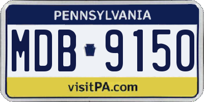 PA license plate MDB9150