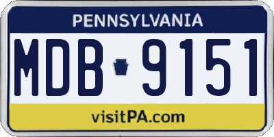 PA license plate MDB9151