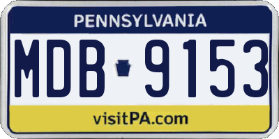 PA license plate MDB9153