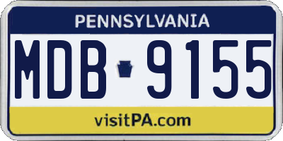 PA license plate MDB9155