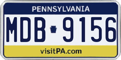 PA license plate MDB9156