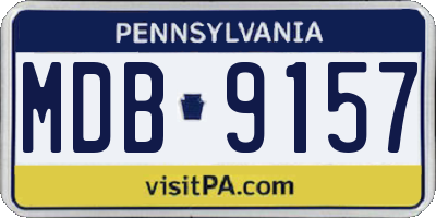 PA license plate MDB9157