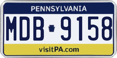PA license plate MDB9158