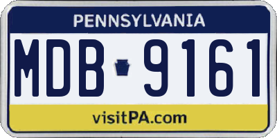 PA license plate MDB9161