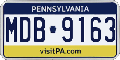 PA license plate MDB9163