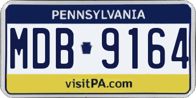 PA license plate MDB9164