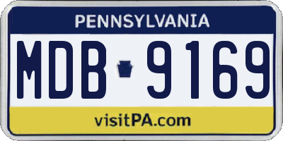 PA license plate MDB9169