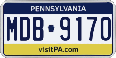 PA license plate MDB9170