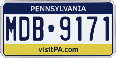 PA license plate MDB9171