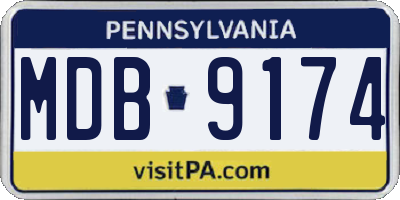 PA license plate MDB9174