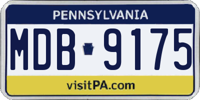 PA license plate MDB9175