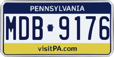 PA license plate MDB9176
