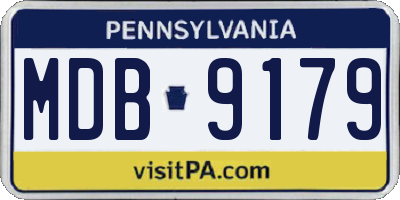 PA license plate MDB9179