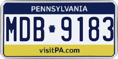 PA license plate MDB9183