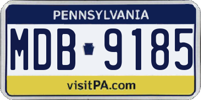 PA license plate MDB9185