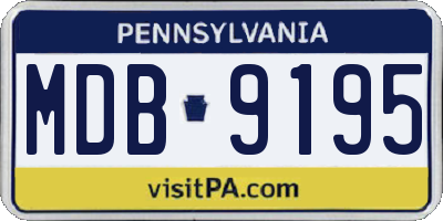 PA license plate MDB9195
