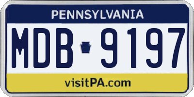 PA license plate MDB9197