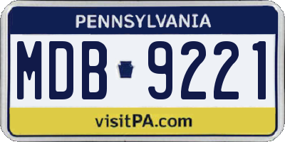 PA license plate MDB9221