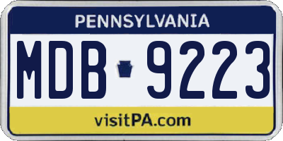 PA license plate MDB9223