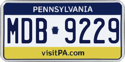 PA license plate MDB9229