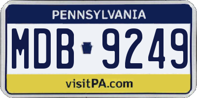 PA license plate MDB9249