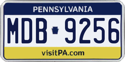 PA license plate MDB9256