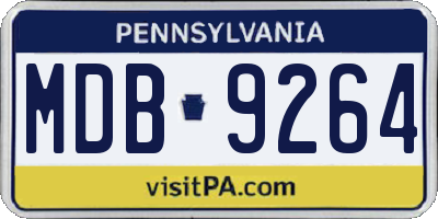 PA license plate MDB9264