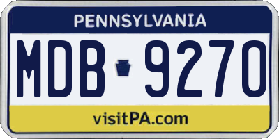 PA license plate MDB9270