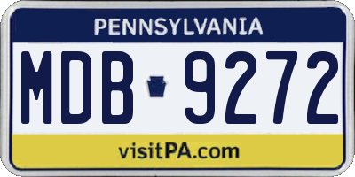PA license plate MDB9272
