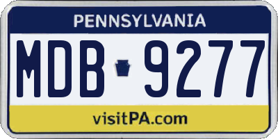 PA license plate MDB9277