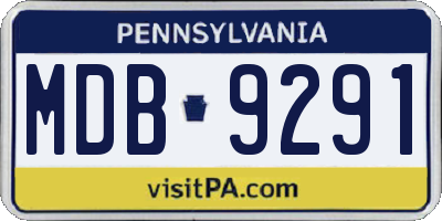 PA license plate MDB9291