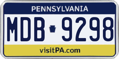 PA license plate MDB9298