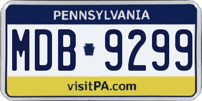 PA license plate MDB9299
