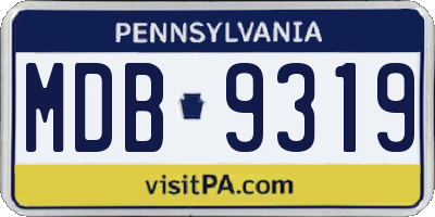 PA license plate MDB9319