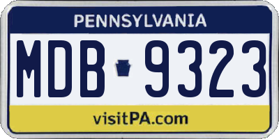 PA license plate MDB9323