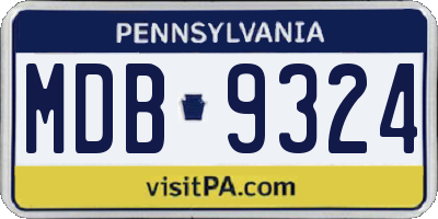 PA license plate MDB9324