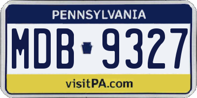 PA license plate MDB9327
