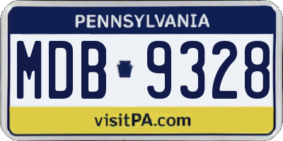 PA license plate MDB9328
