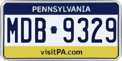 PA license plate MDB9329