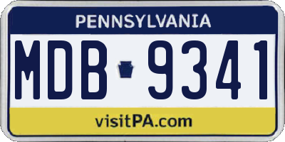 PA license plate MDB9341
