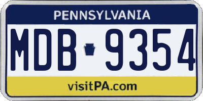 PA license plate MDB9354