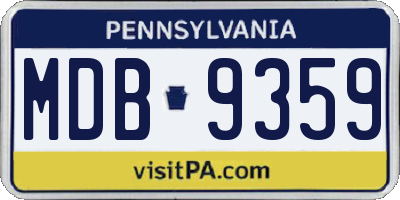 PA license plate MDB9359